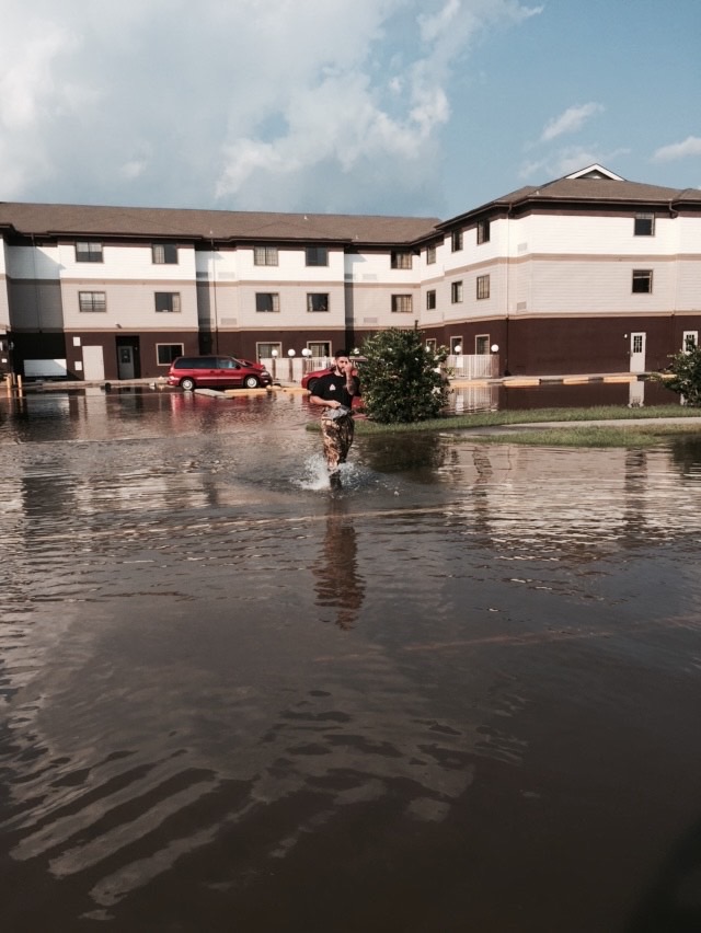 Flooded apartment complex in Montrose